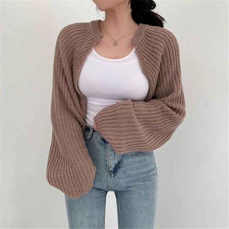 Trendy Kortstrikket Cardigan - Olexen
